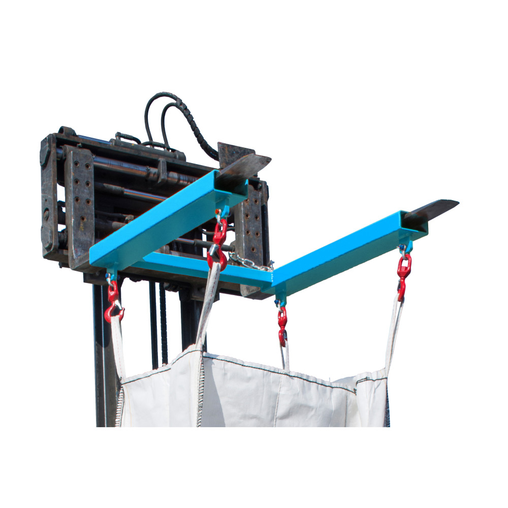 Numéro de l'image du produit 2: Bauer® Traverse de levage pour Big-Bag, spécial chariot avec 4 crochets à émerillon, capacité de charge 1 250 kg, peinte, RAL 5012 bleu