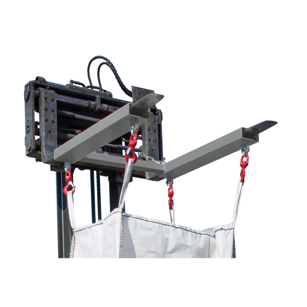 Numéro de l'image du produit 2: Bauer® Traverse de levage pour Big-Bag, spécial chariot avec 4 crochets à émerillon, capacité de charge 1 250 kg, peinte, RAL 7005 gris souris