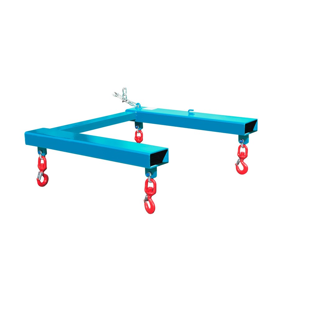 Numéro de l'image du produit 1: Bauer® Traverse de levage pour Big-Bag, spécial chariot avec 4 crochets à émerillon, capacité de charge 1 250 kg, peinte, RAL 5012 bleu