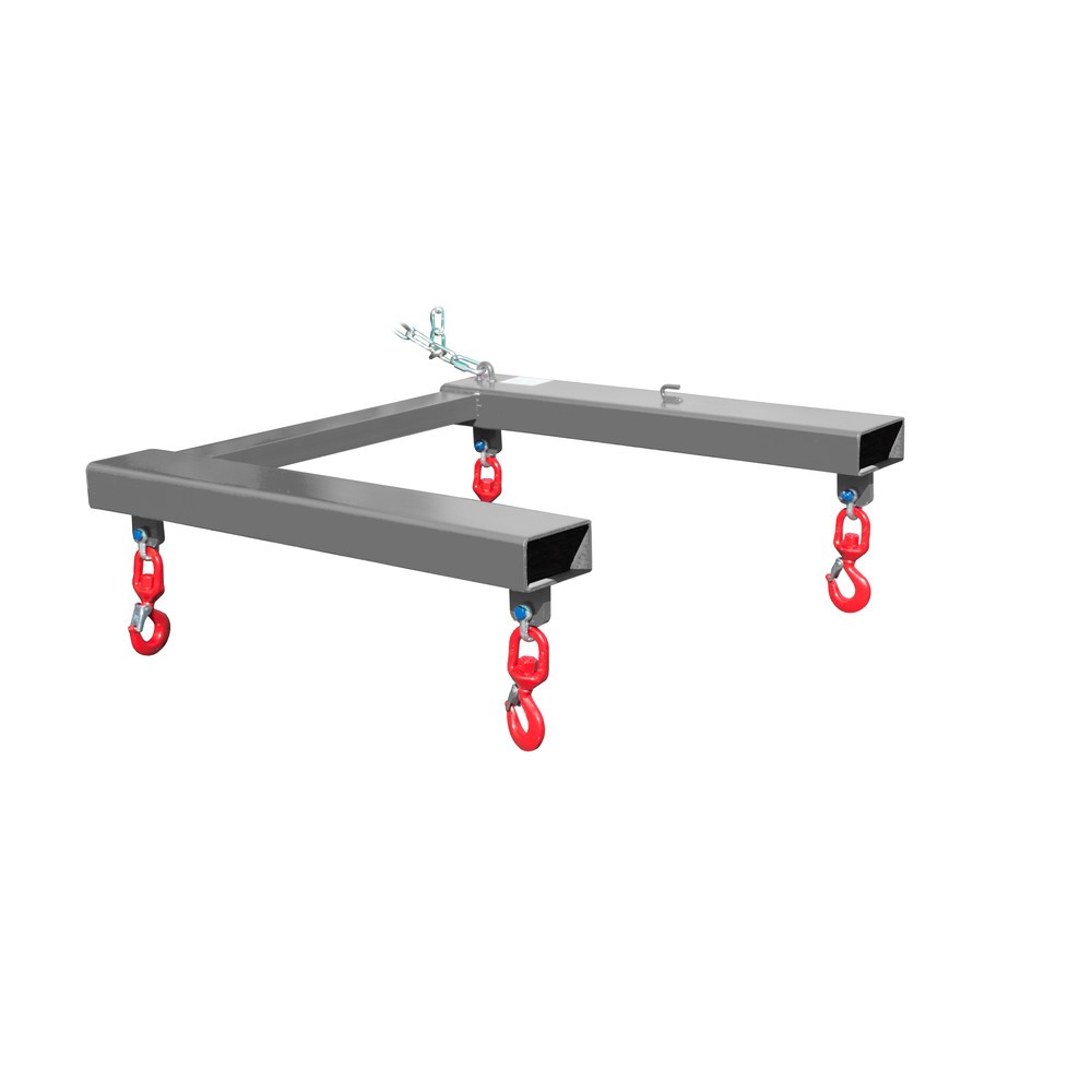 Illustration du produit: Bauer® Traverse de levage pour Big-Bag, spécial chariot avec 4 crochets à émerillon, capacité de charge 1 250 kg, peinte, RAL 7005 gris souris