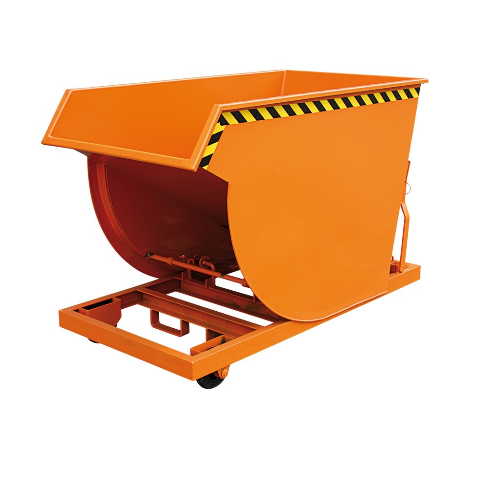 Illustration du produit: Benne à copeaux avec roulettes et insert de tamisage en tôle, volume 0,5 m³, RAL 2004 orange pur