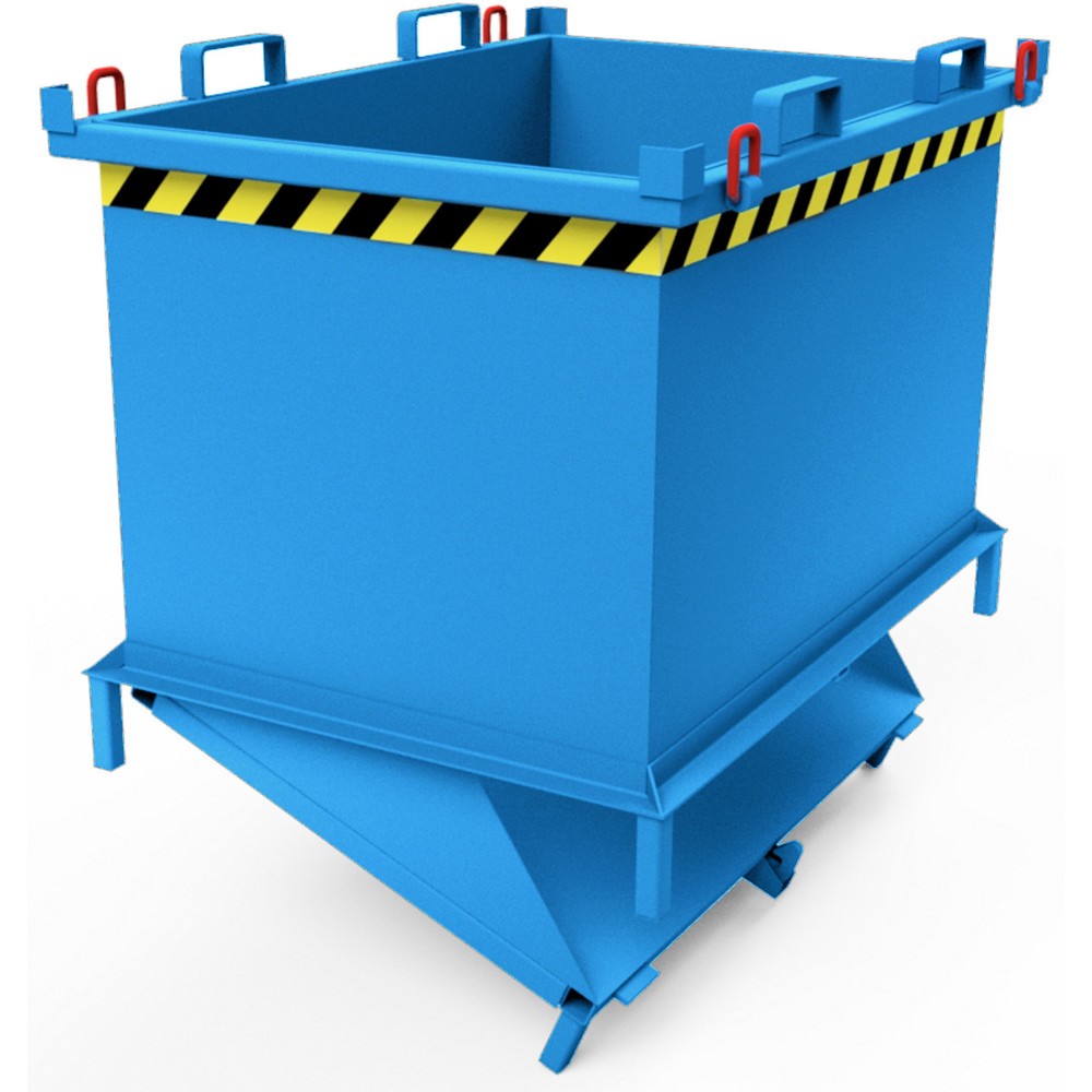 N° de l'image du produit 2 : Benne à fond basculant avec déclenchement automatique, avec pieds, volume 2 m³, bleu clair