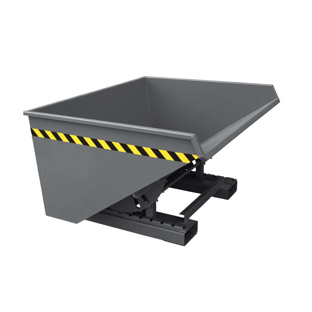 N° de l'image du produit 1 : Eichinger® Benne basculante pour charges lourdes avec patins de roulement, 1500 kg, 1250 litres, gris anthracite