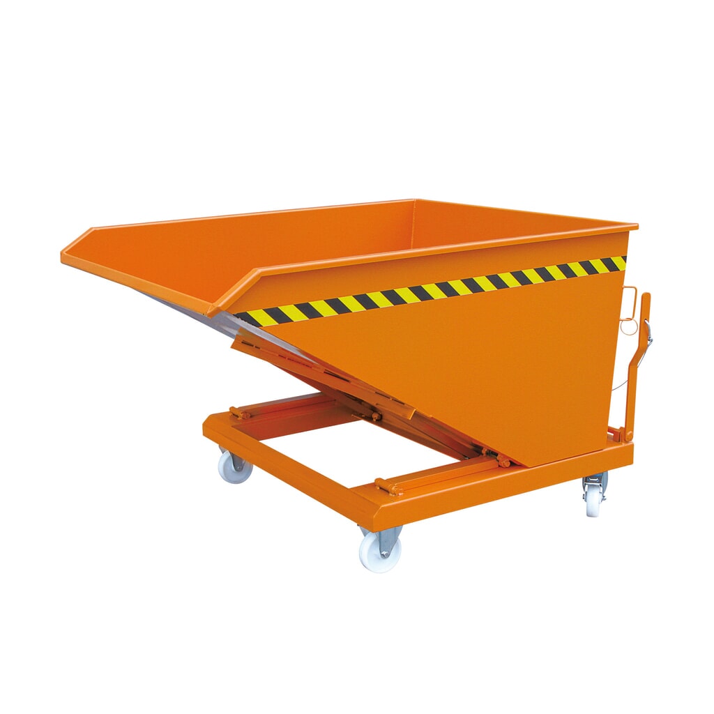 Illustration du produit: Benne basculante Eichinger® hauteur de construction faible, 1 000 kg, 400 litres, orangé pur
