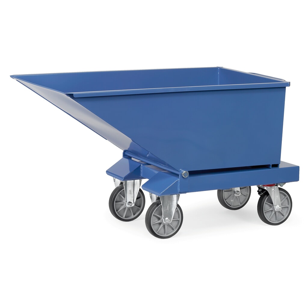 fetra® Benne basculante à roulettes, volume 0,25 m³, bleue N° de l'image du produit 1 : fetra® Benne basculante à roulettes, volume 0,25 m³, bleue