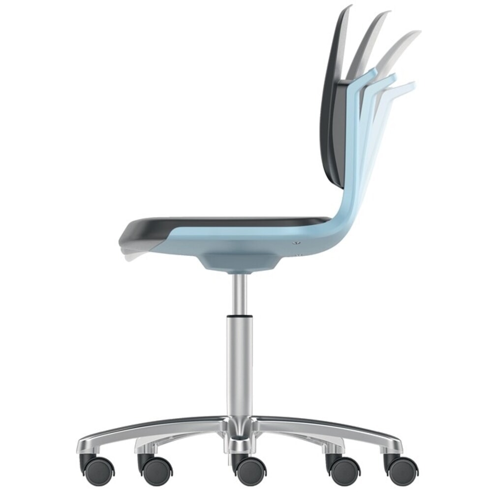 N° de l'image du produit 5 : Chaise de travail pivotante bimos Labsit, coque d'assise anthracite mousse intégrale, patins + anneau repose-pieds, noir 520-770 mm