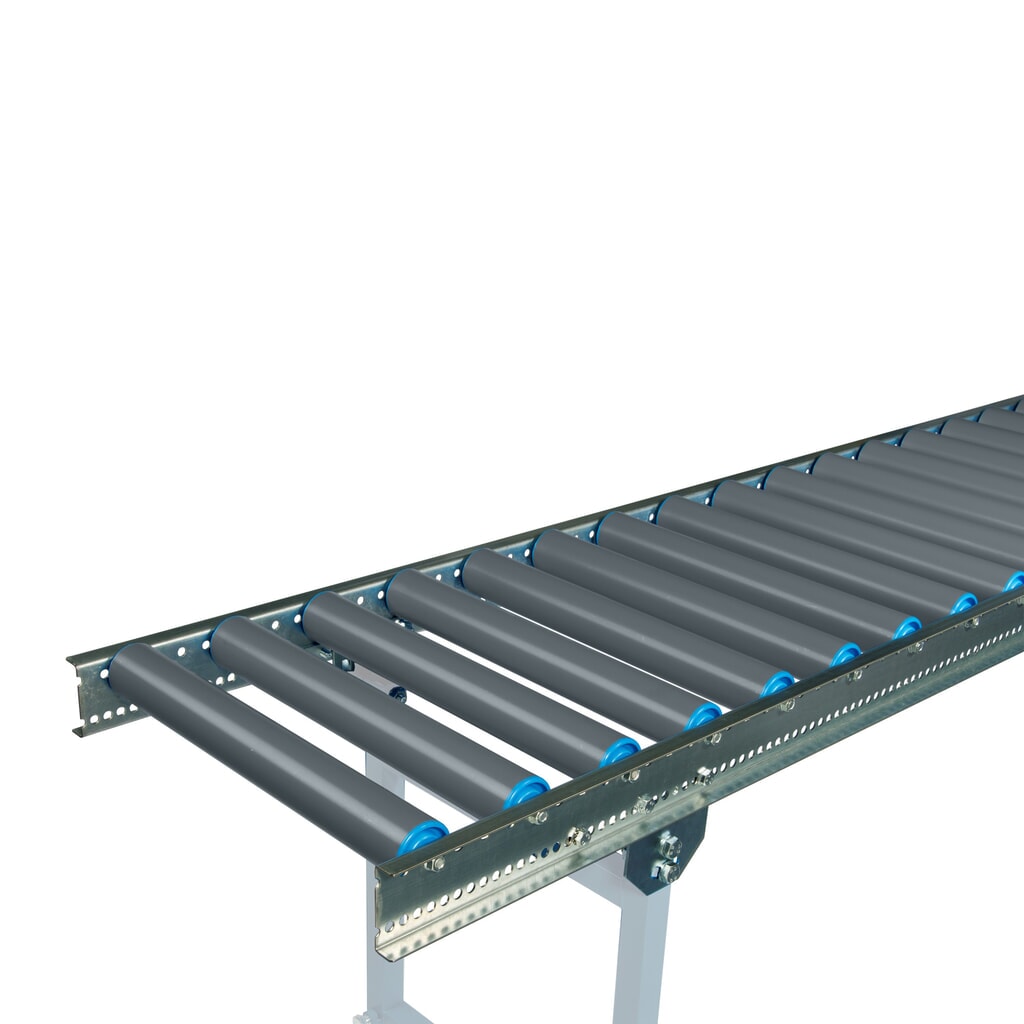 N° de l'image du produit 2 : Convoyeur à rouleaux légers BLUME, acier inoxydable 1.4301, largeur de voie 400 mm, longueur de voie 1 m, entraxe 100 mm