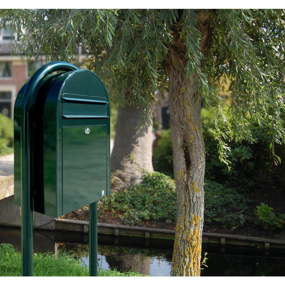 Numéro de l'image du produit 3: Boîte aux lettres avec ouverture d’insertion Bobi, H x l x L 500 x 320 x 210 mm, acier galvanisé, vert