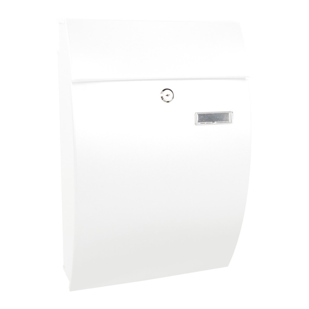 N° de l'image du produit 1 : Boîte aux lettres murale Geronan, en acier galvanisé, avec serrure à cylindre, blanc mat