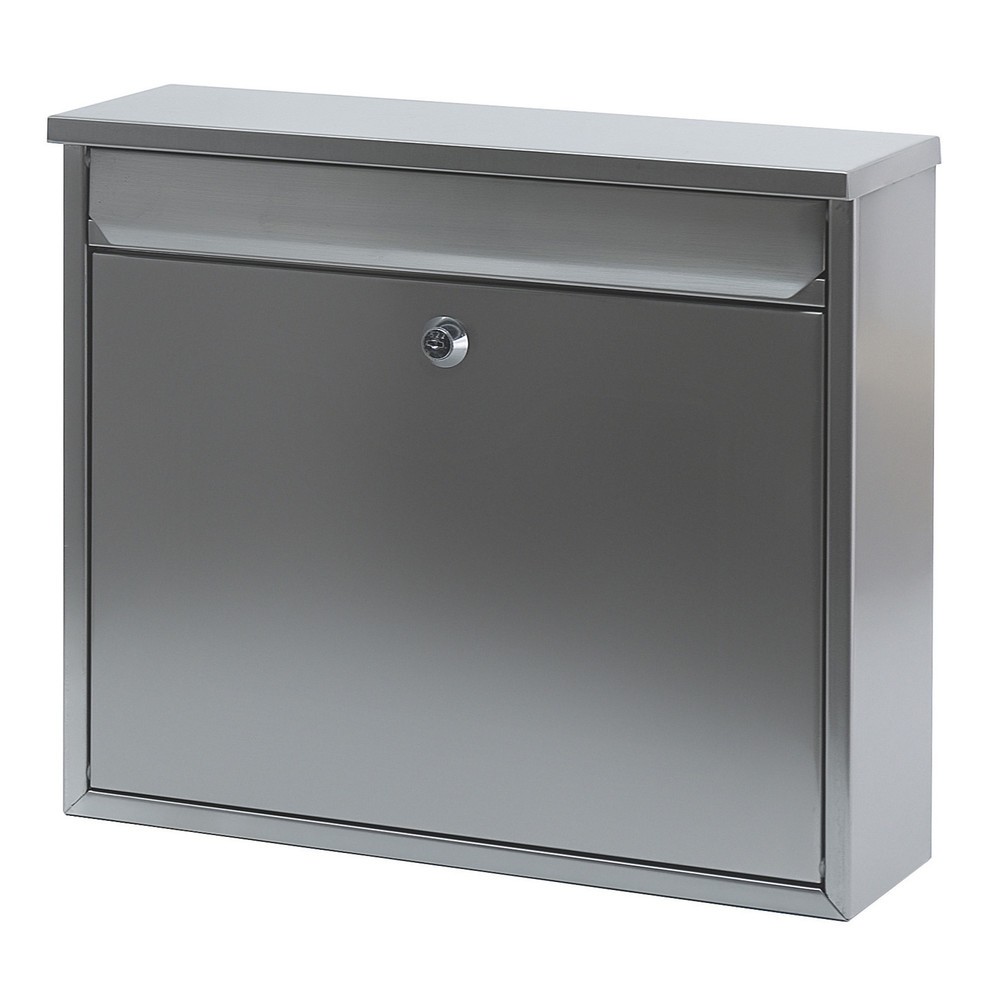 N° de l'image du produit 1 : Boîte aux lettres murale Granadan, avec serrure à cylindre, en acier inoxydable