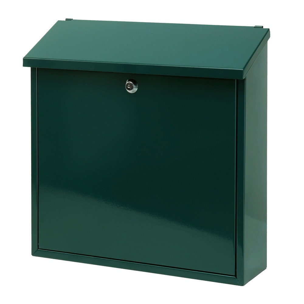 Numéro de l'image du produit 1: Boîte aux lettres murale Malagan, avec serrure à cylindre, en acier galvanisé, vert