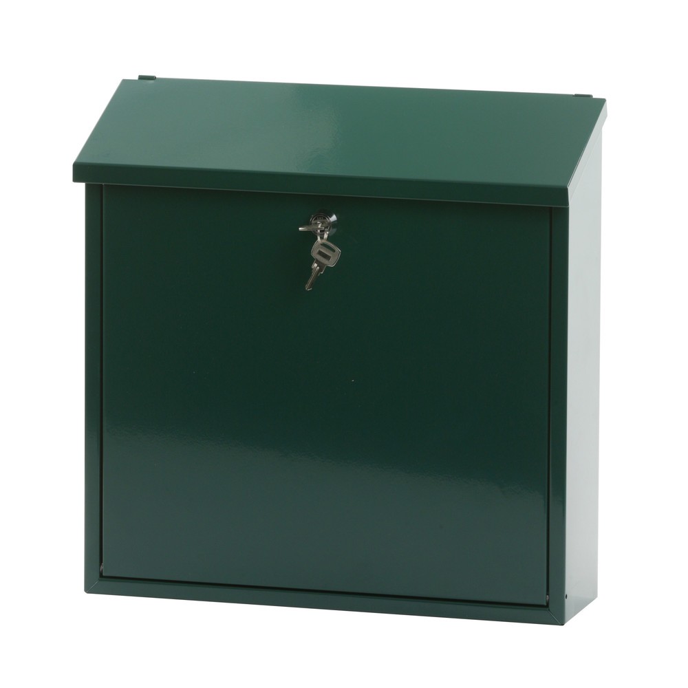 Numéro de l'image du produit 4: Boîte aux lettres murale Malagan, avec serrure à cylindre, en acier galvanisé, vert