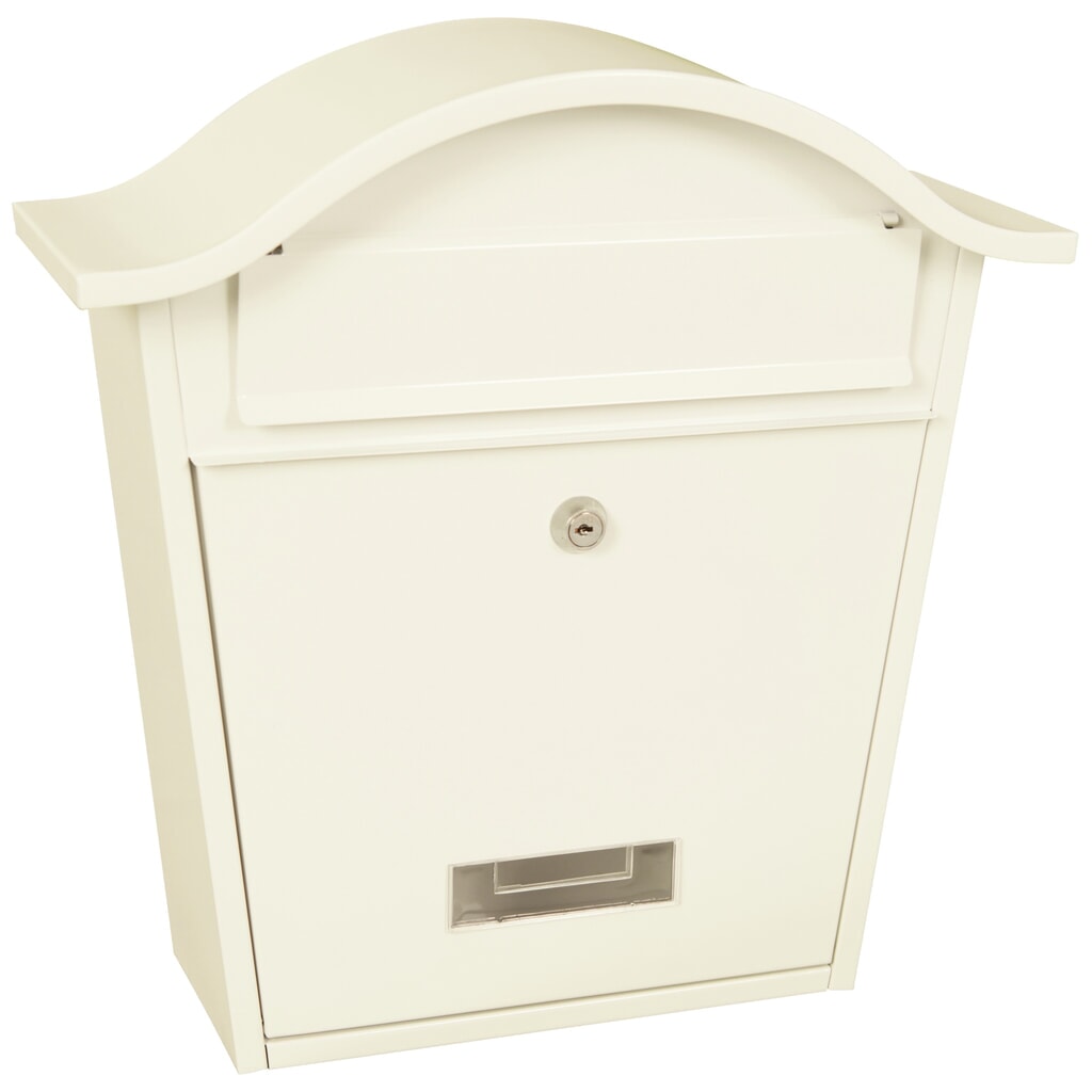 Boîte aux lettres murale Tatifan, en acier galvanisé, avec serrure à cylindre, blanc Illustration du produit: Boîte aux lettres murale Tatifan, en acier galvanisé, avec serrure à cylindre, blanc