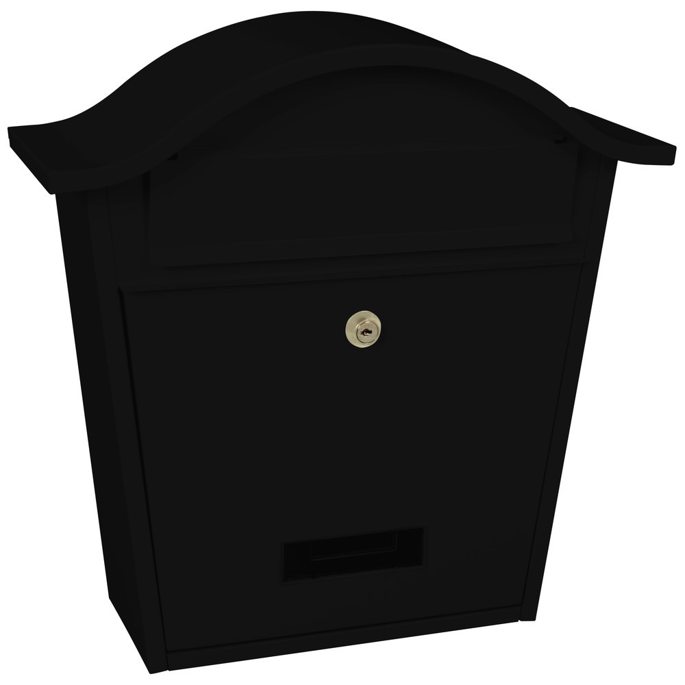 Numéro de l'image du produit 1: Boîte aux lettres murale Tatifan, en acier galvanisé, avec serrure à cylindre, noir