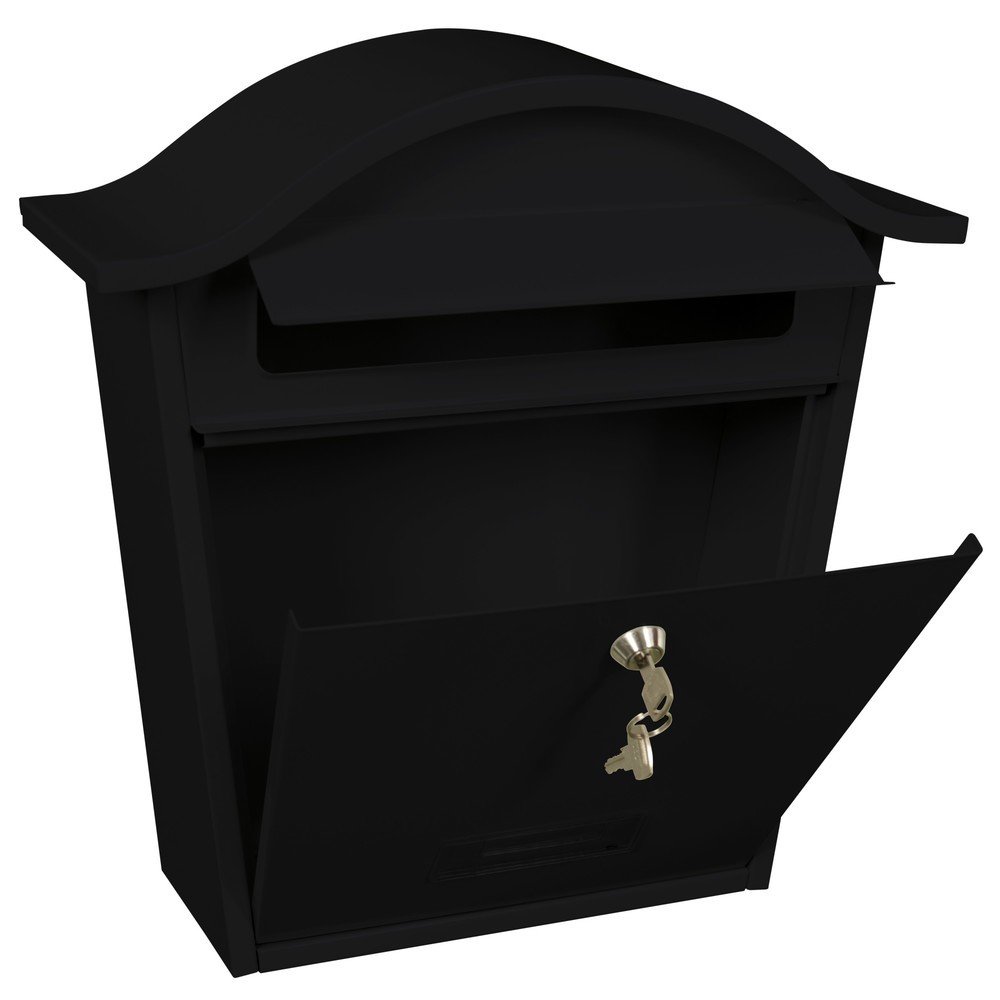Numéro de l'image du produit 2: Boîte aux lettres murale Tatifan, en acier galvanisé, avec serrure à cylindre, noir