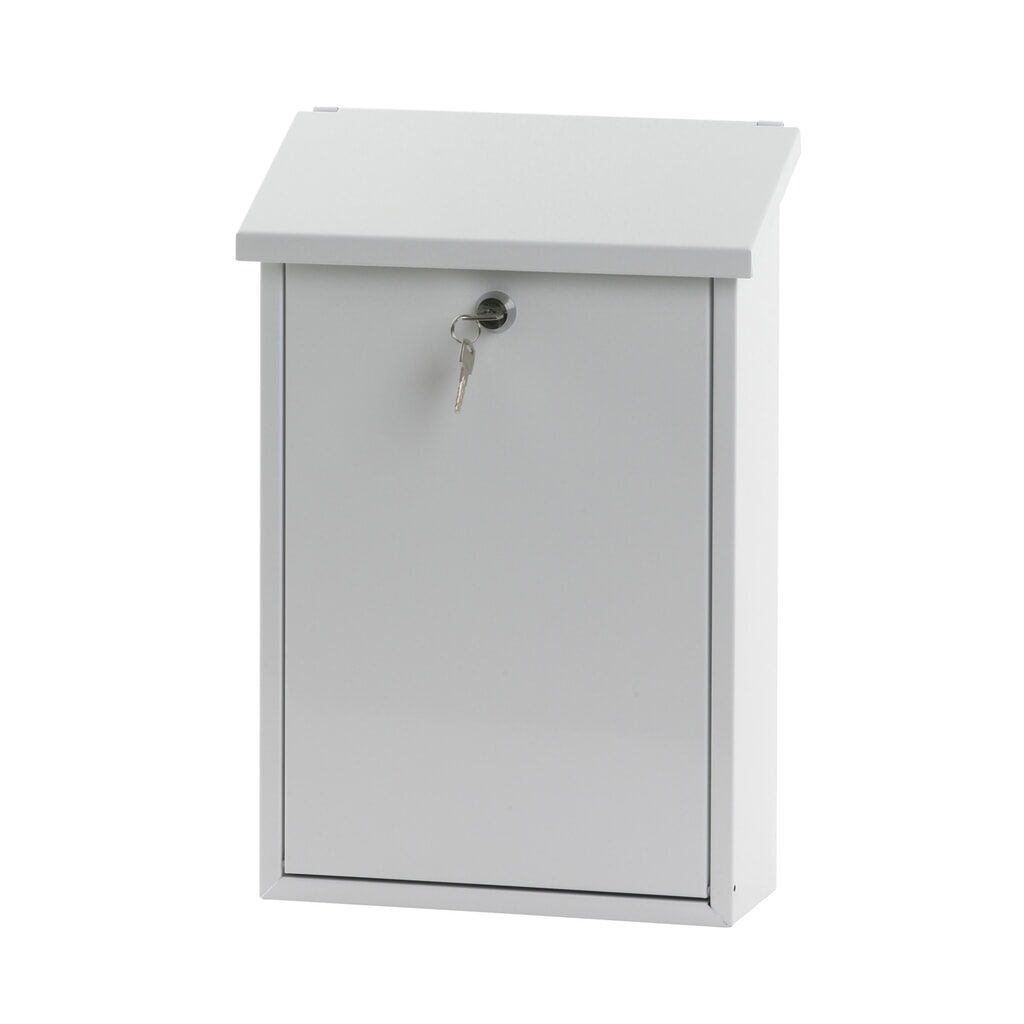 N° de l'image du produit 1 : Boîte aux lettres murale Toledon, avec serrure à cylindre, en acier galvanisé, blanc