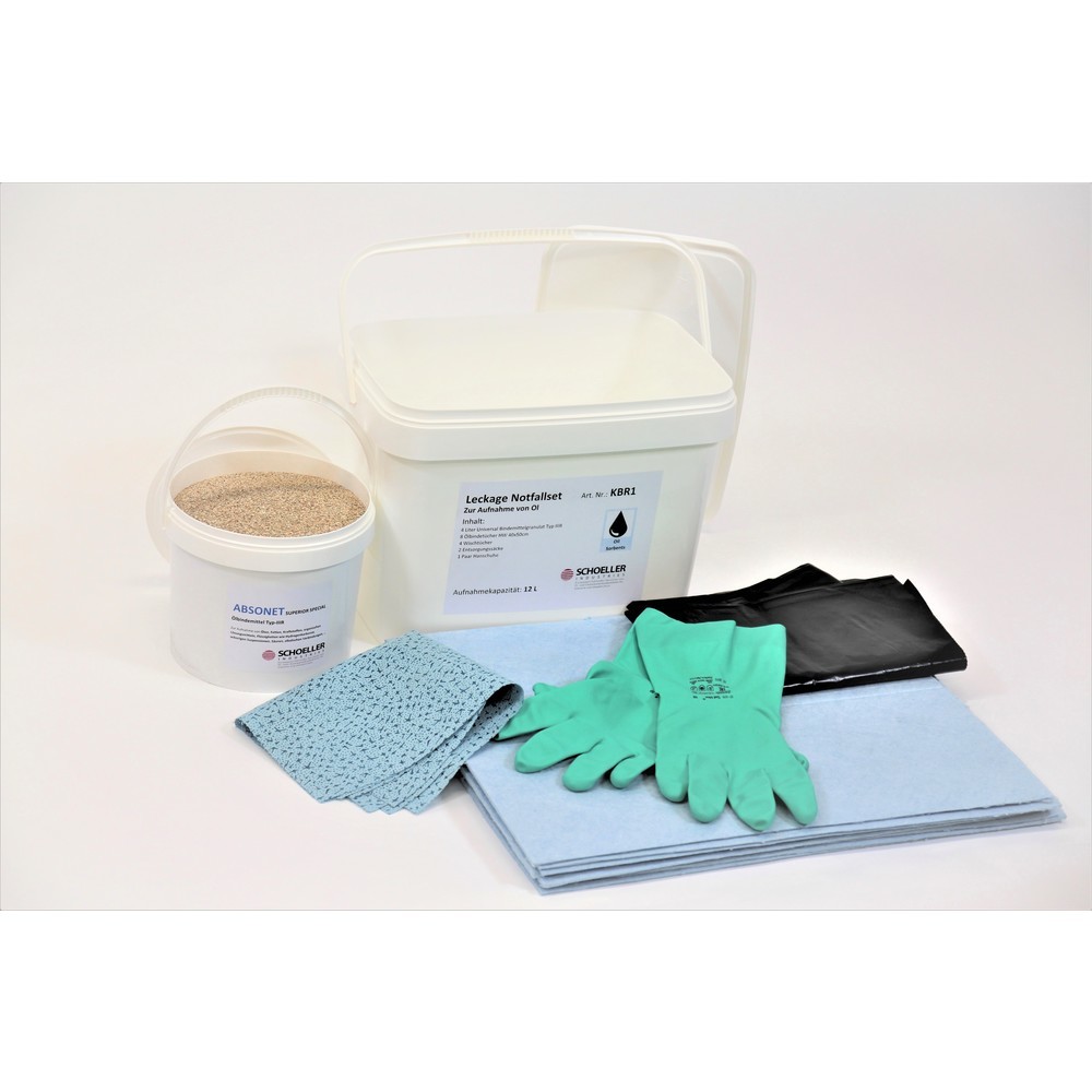 N° de l'image du produit 2 : Boîte d'urgence pour les fuites, huile, capacité d'absorption 12 l, bleu