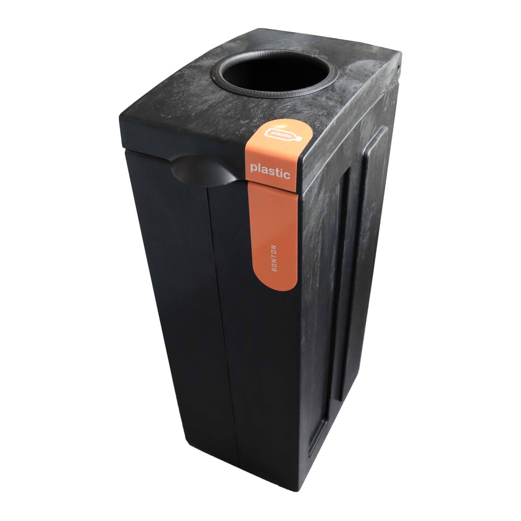 N° de l'image du produit 1 : Poubelle avec ouverture d’insertion Original BON TON, en polypropylène 100 % recyclé, 70 litres, gris