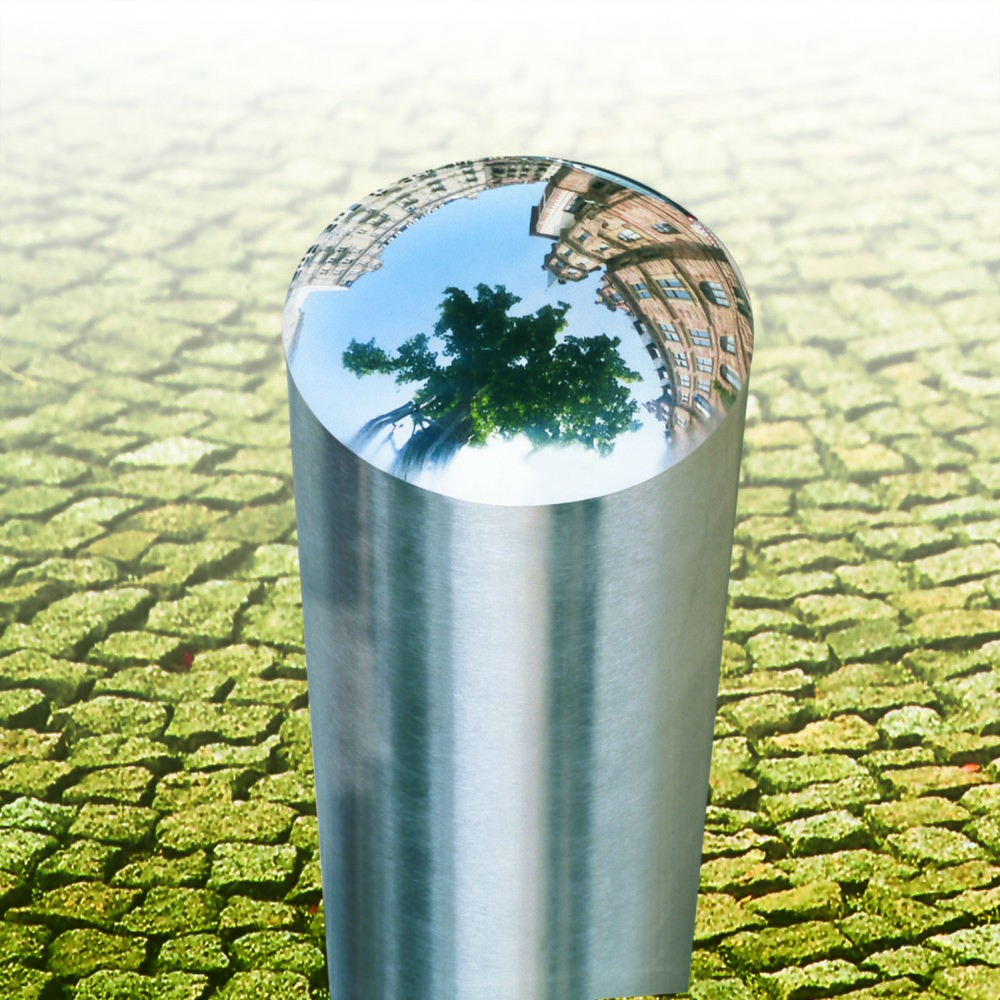Numéro de l'image du produit 2: Borne CITY MORAVIA BERLIN, tube rond Ø 76 mm, à bétonner, ancre incluse, fixe