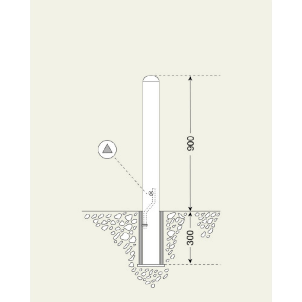 Numéro de l'image du produit 3: Borne CITY MORAVIA BERLIN, tube rond Ø 76 mm, à bétonner, douille de sol incluse, amovible, fermeture triangulaire