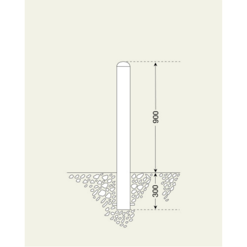 Numéro de l'image du produit 3: Borne CITY MORAVIA BERLIN, tube rond Ø 76 mm, à bétonner, ancre incluse, fixe