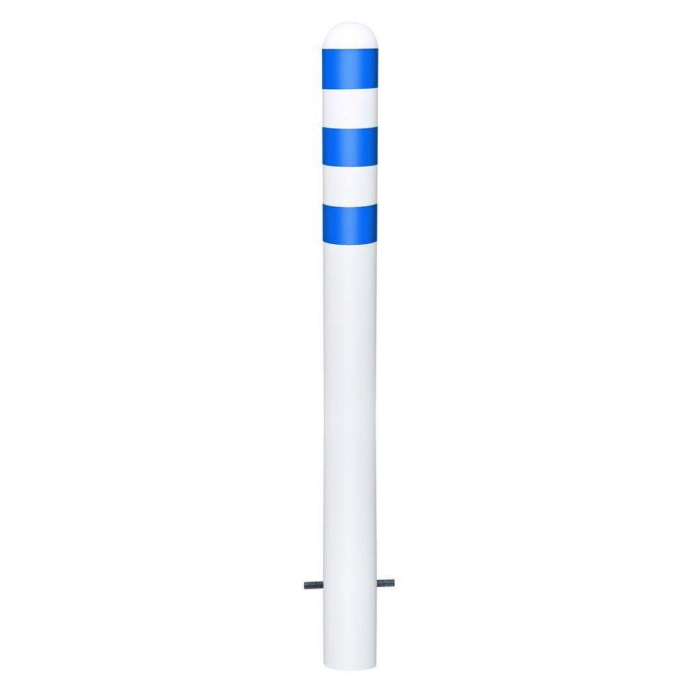 Numéro de l'image du produit 1: Borne de protection pour bornes de recharge II, Ø 108 mm, hauteur 800 mm, pour fixation en béton, acier, plastifié, anneaux réfléchissants bleus