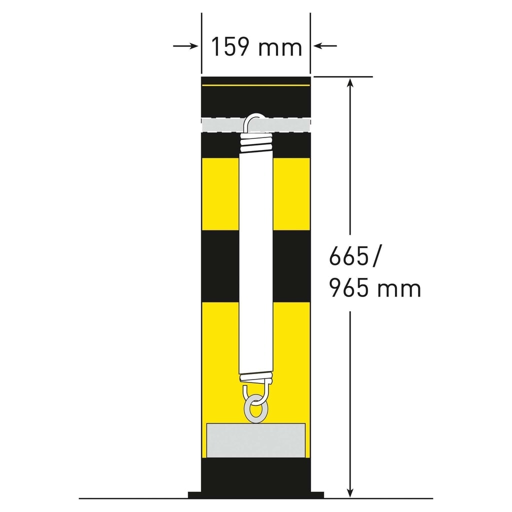 N° de l'image du produit 8 : MORAVIA Borne de protection inclinable Swing, pour l’extérieur, HxØ 965 x 159 mm