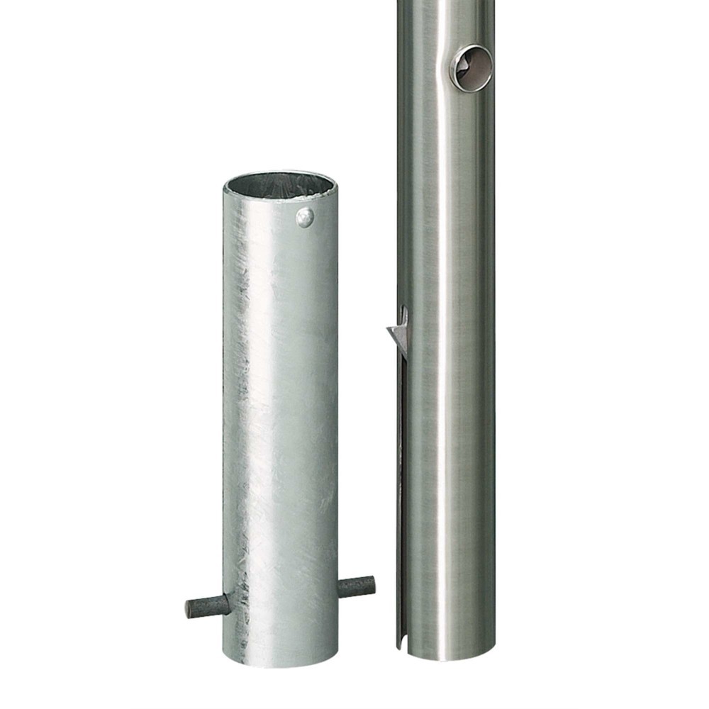 Numéro de l'image du produit 1: Borne en acier inoxydable MILANO MORAVIA, amovible avec douille de sol, fermeture triangulaire, H x Ø 925 (+260) x 60 mm