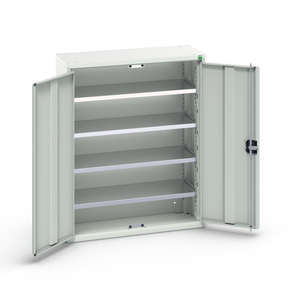 Illustration du produit: bott Armoire à bacs verso, avec 4 tablettes et 20 bacs à bec, lxPxH : 800 x 350 x 1 000 mm