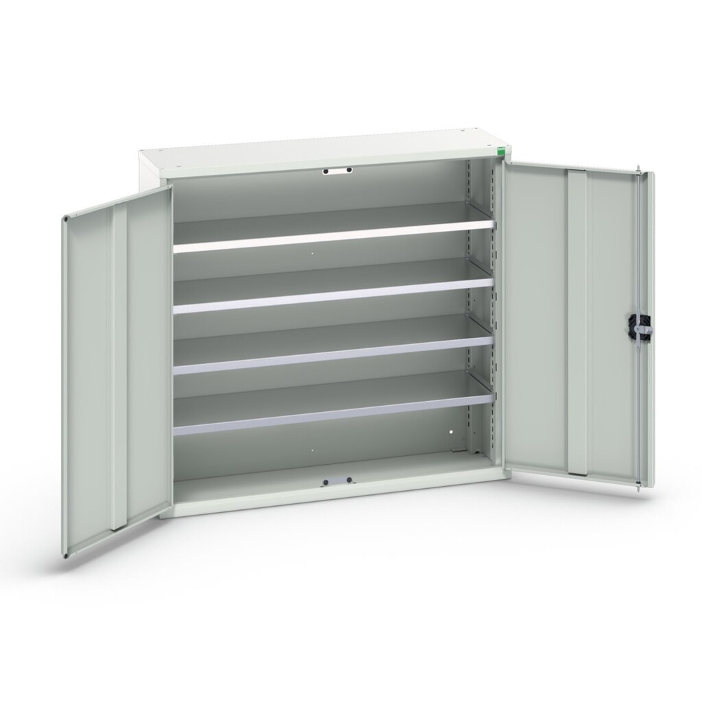 Illustration du produit: bott Armoire à bacs verso, avec 4 tablettes et 30 bacs à bec, lxPxH : 1 050 x 350 x 1 000 mm