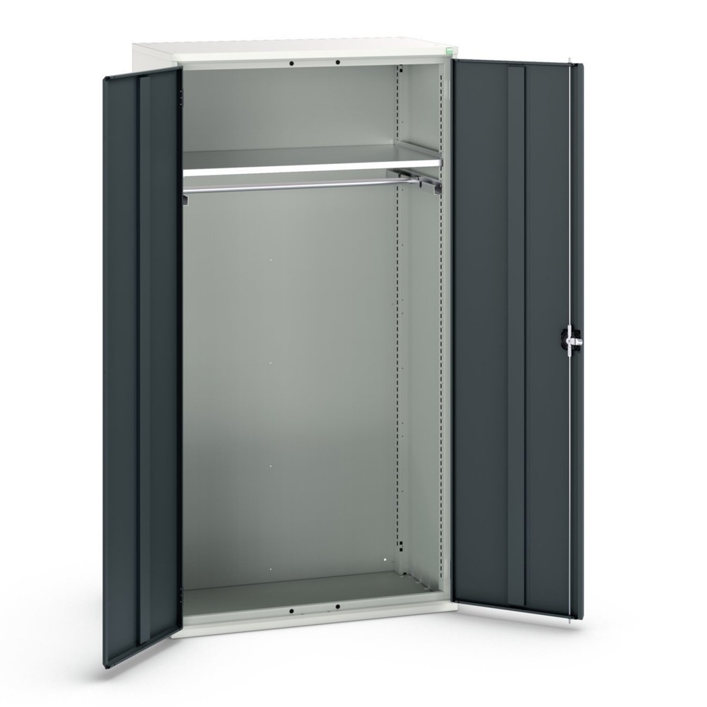 N° de l'image du produit 1 : bott Armoire à portes battantes verso, avec 1 tablette et 1 tringle à vêtements, lxPxH : 1 050 x 550 x 2 000 mm