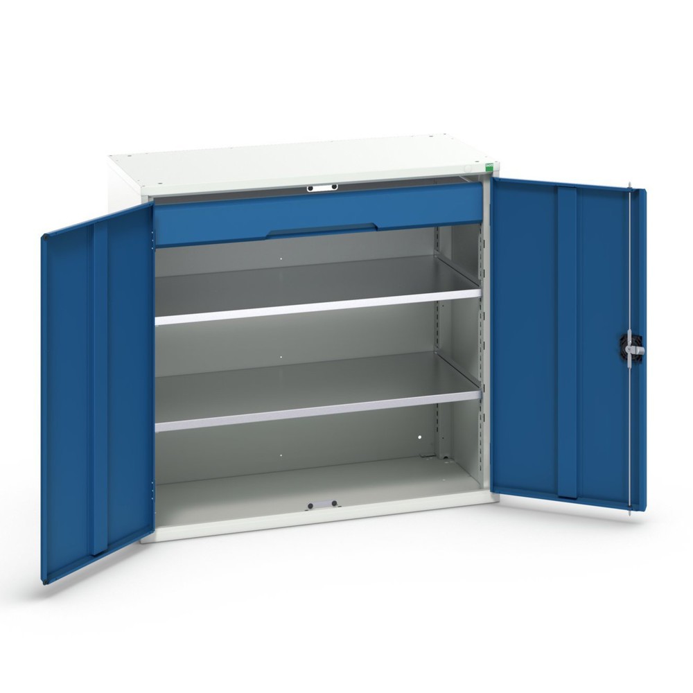 N° de l'image du produit 1 : bott Armoire à portes battantes avec tiroir verso, avec 2 tablettes et 1 tiroir, lxPxH : 1 050 x 550 x 1 000 mm