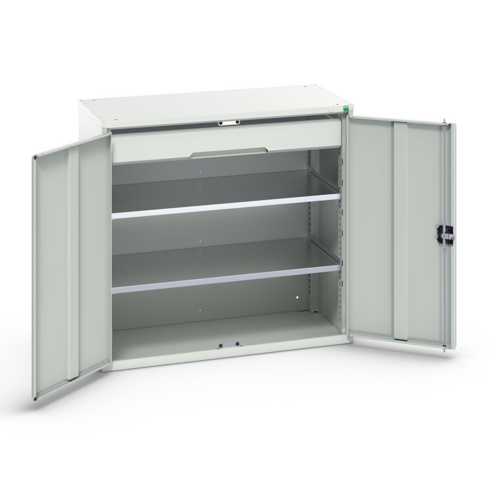 N° de l'image du produit 1 : bott Armoire à portes battantes avec tiroir verso, avec 2 tablettes et 1 tiroir, lxPxH : 1 050 x 550 x 1 000 mm