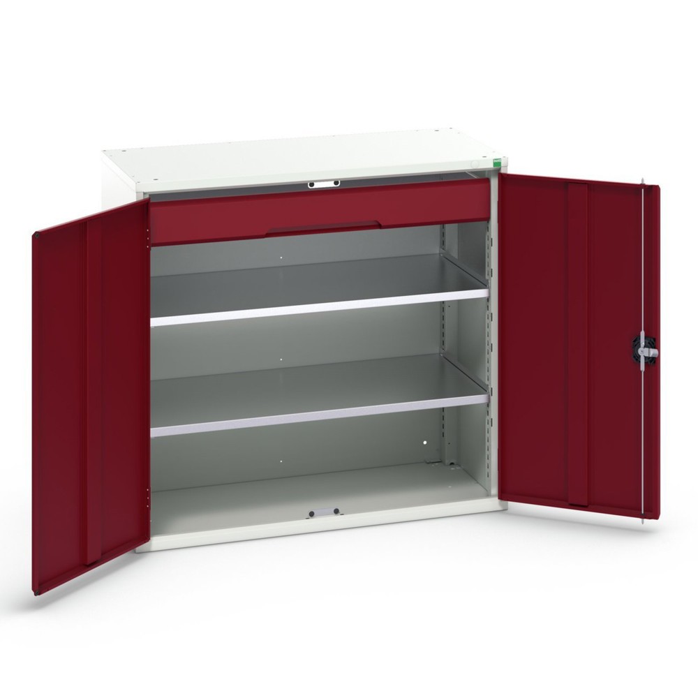 N° de l'image du produit 1 : bott Armoire à portes battantes avec tiroir verso, avec 2 tablettes et 1 tiroir, lxPxH : 1 050 x 550 x 1 000 mm