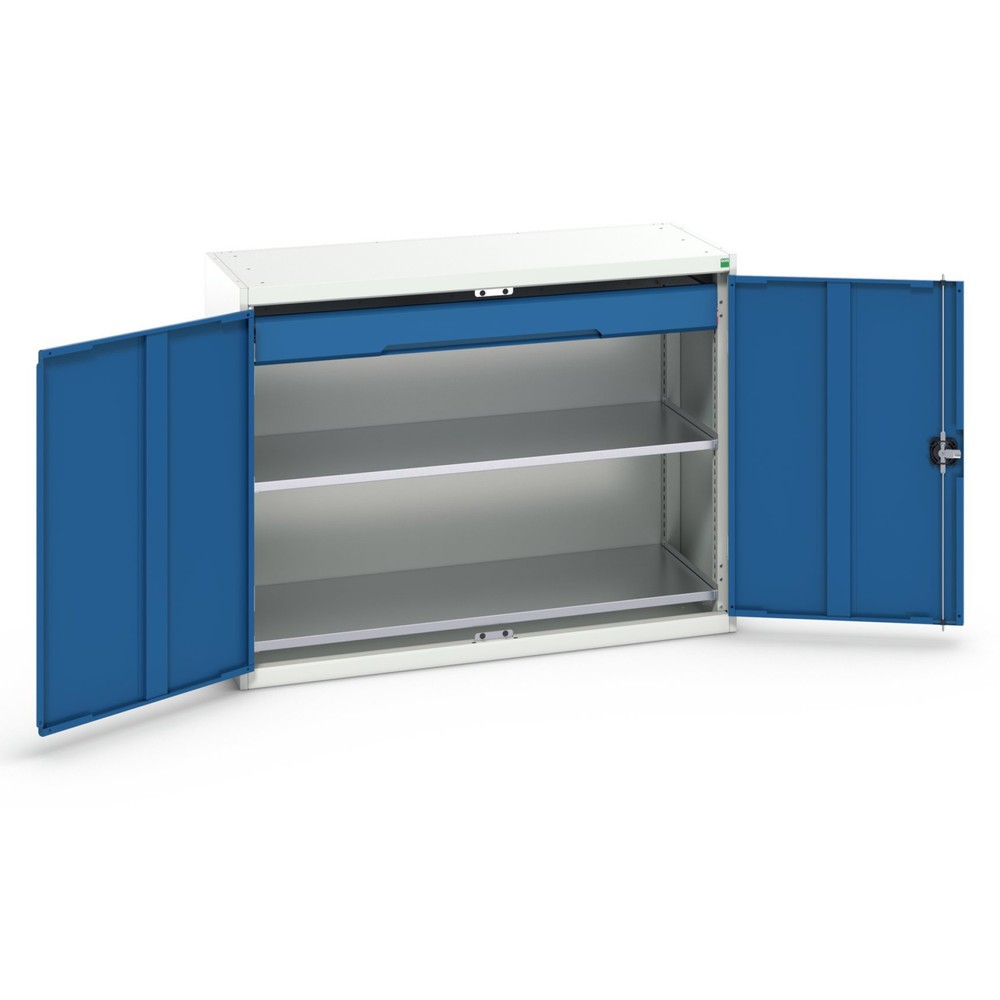 N° de l'image du produit 1 : bott Armoire à portes battantes avec tiroir verso, avec 2 tablettes et 1 tiroir, lxPxH : 1 300 x 550 x 1 000 mm