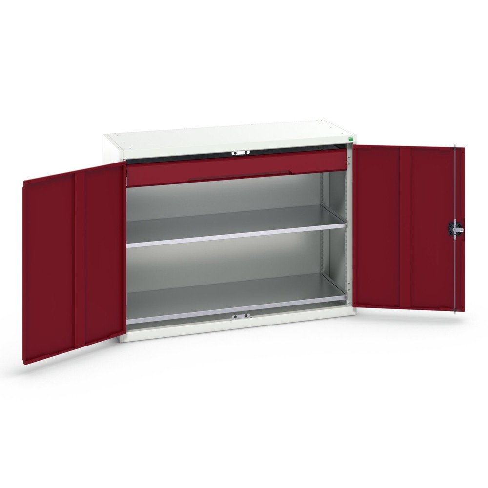 N° de l'image du produit 1 : bott Armoire à portes battantes avec tiroir verso, avec 2 tablettes et 1 tiroir, lxPxH : 1 300 x 550 x 1 000 mm