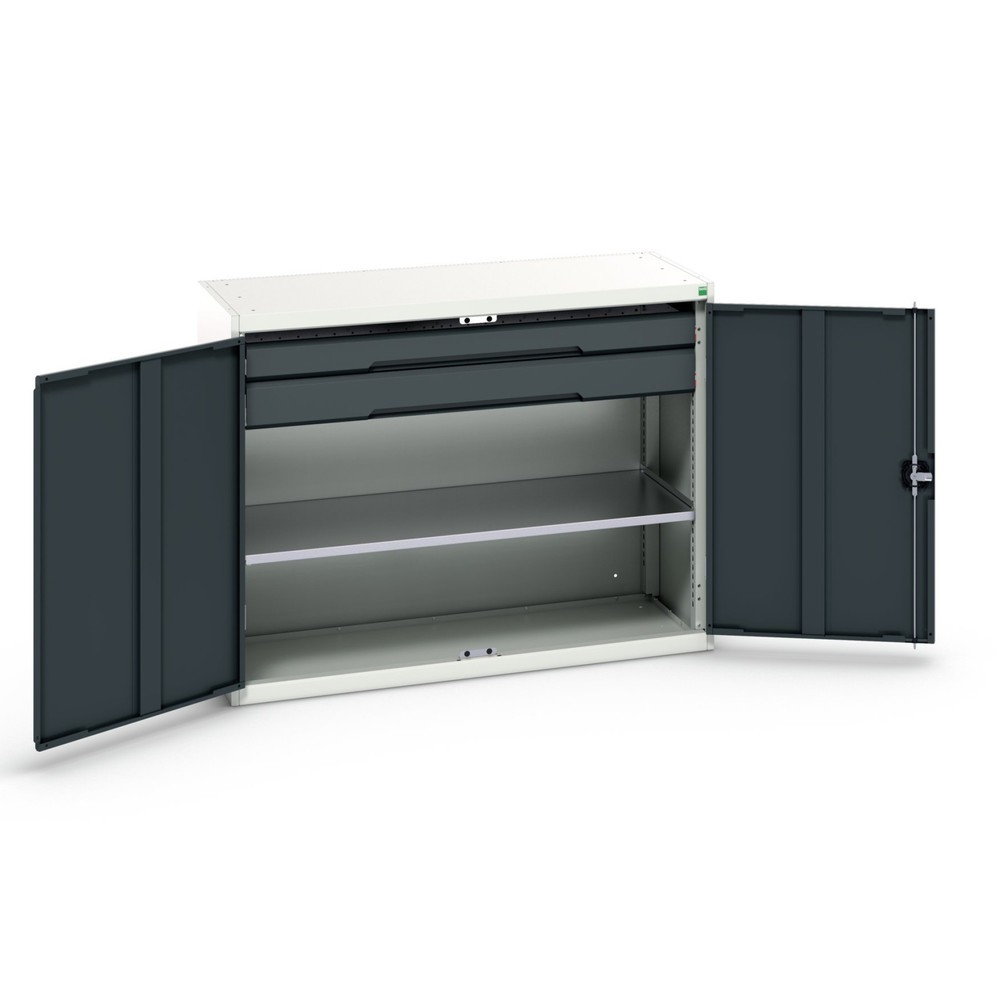 N° de l'image du produit 1 : bott verso Armoire d’appoint avec tiroirs, avec 1 tablette et 2 tiroirs, lxPxH : 1 300 x 550 x 1 000 mm