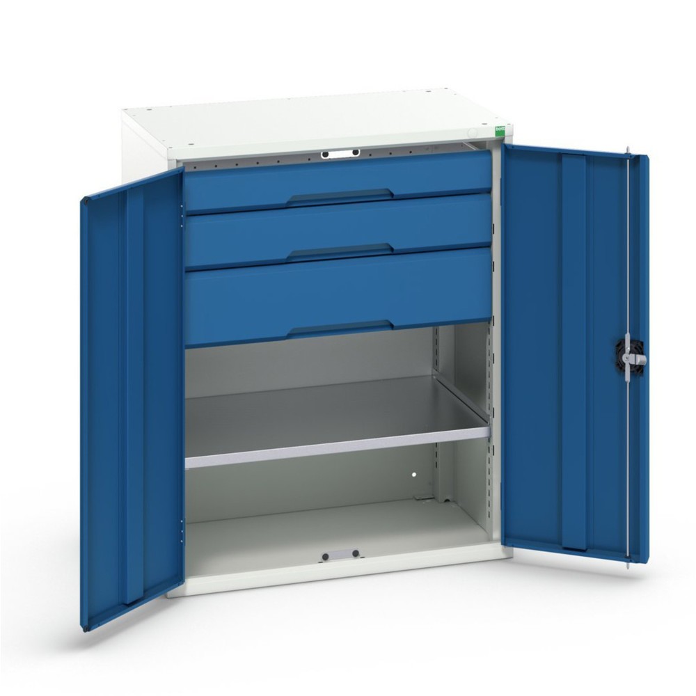 Numéro de l'image du produit 1: bott Armoire à portes battantes avec tiroirs verso, avec 1 tablette et 3 tiroirs, lxPxH : 800 x 550 x 1 000 mm