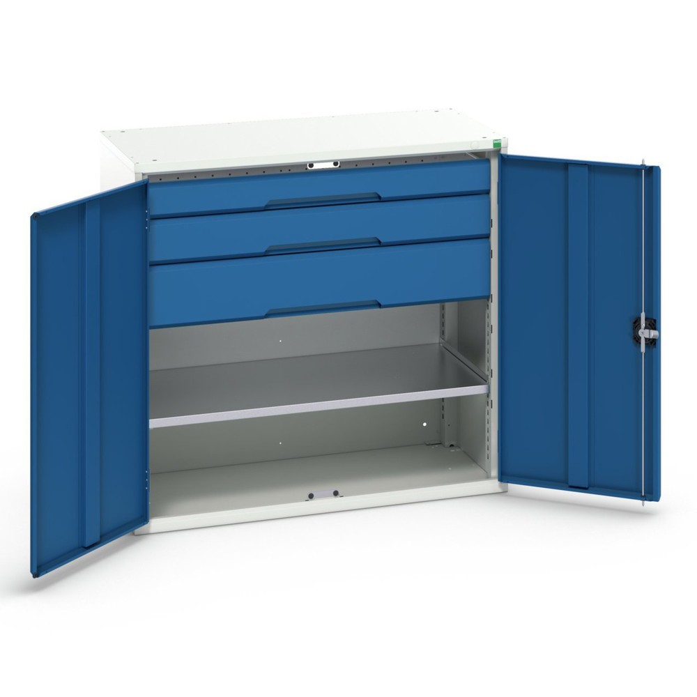 N° de l'image du produit 1 : bott verso Armoire d’appoint avec tiroirs, avec 1 tablette et 3 tiroirs, lxPxH : 1 050 x 550 x 1 000 mm