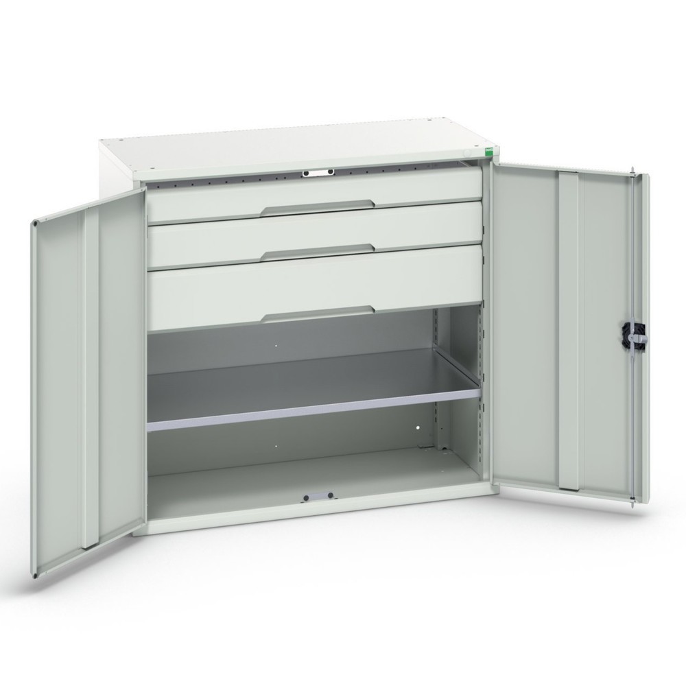 N° de l'image du produit 1 : bott verso Armoire d’appoint avec tiroirs, avec 1 tablette et 3 tiroirs, lxPxH : 1 050 x 550 x 1 000 mm