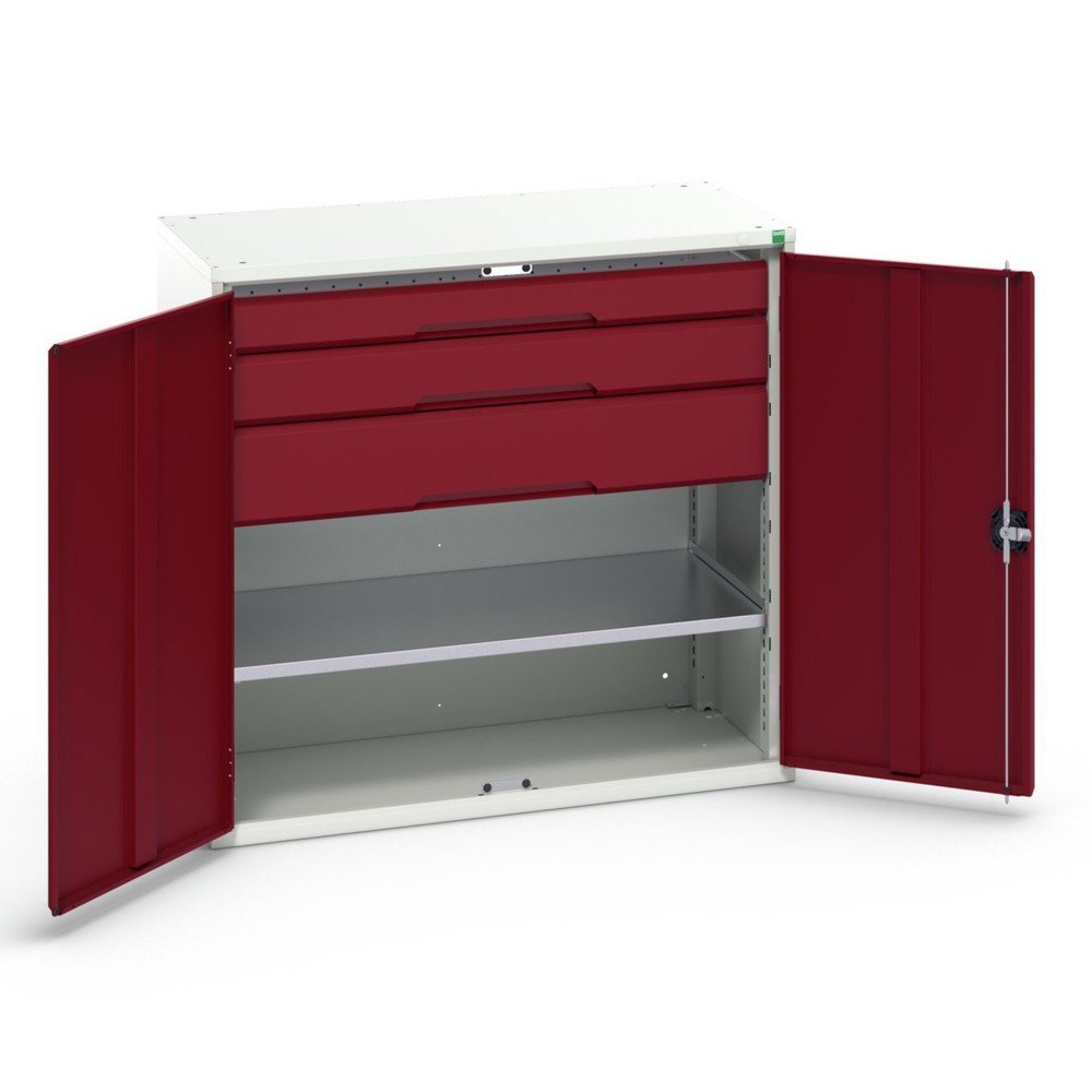 N° de l'image du produit 1 : bott verso Armoire d’appoint avec tiroirs, avec 1 tablette et 3 tiroirs, lxPxH : 1 050 x 550 x 1 000 mm