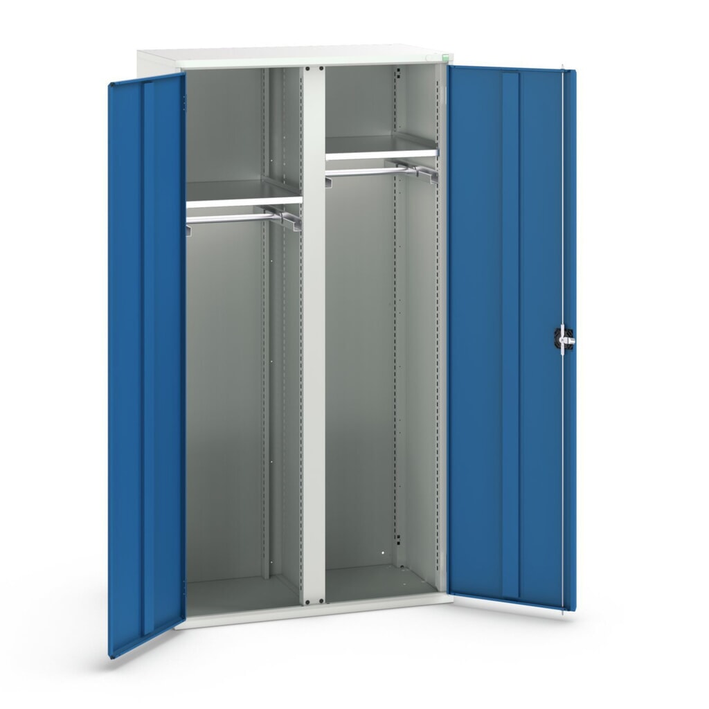 bott Armoire à portes battantes avec tiroirs verso, avec 2 tablettes et 2 tringles à vêtements, lxPxH : 1 050 x 550 x 2 000 mm N° de l'image du produit 1 : bott Armoire à portes battantes avec tiroirs verso, avec 2 tablettes et 2 tringles à vêtements, lxPxH : 1 050 x 550 x 2 000 mm