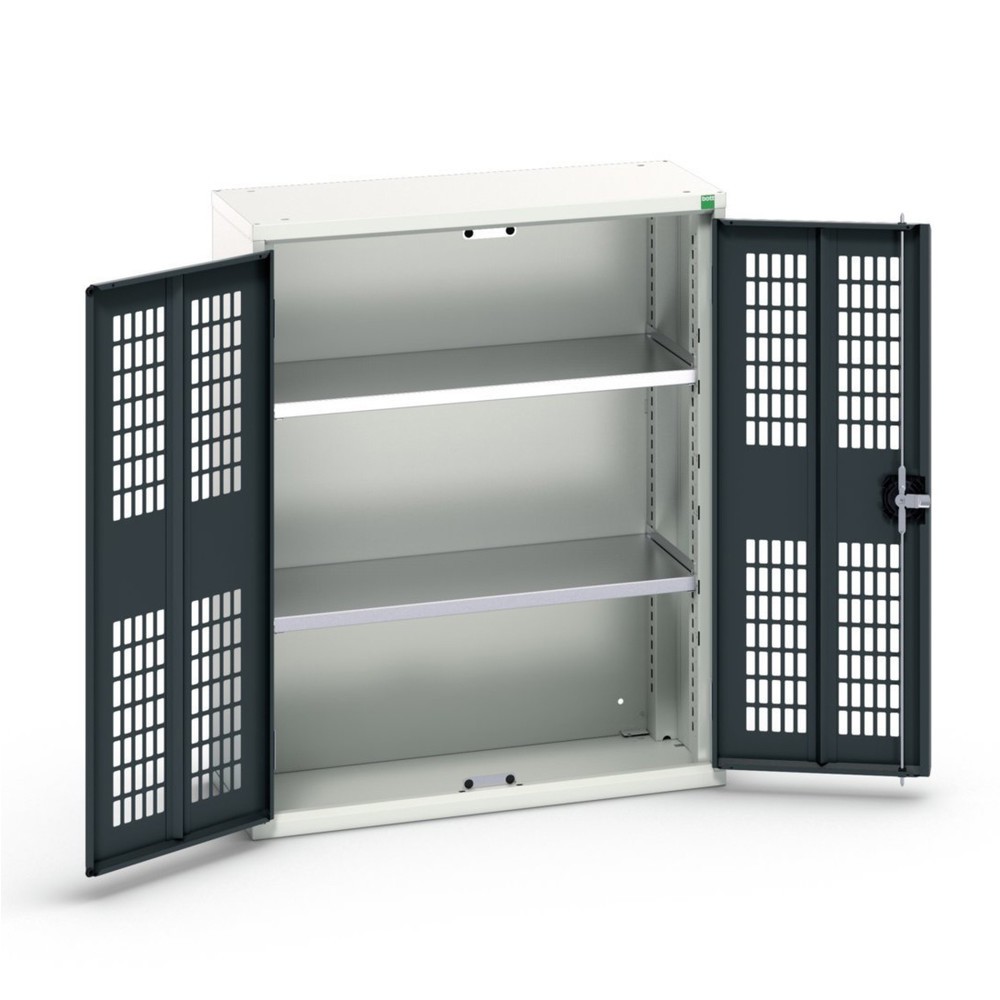 N° de l'image du produit 1 : bott Armoire à portes battantes verso avec ventilation, avec 2 tablettes, lxPxH : 800 x 350 x 1 000 mm