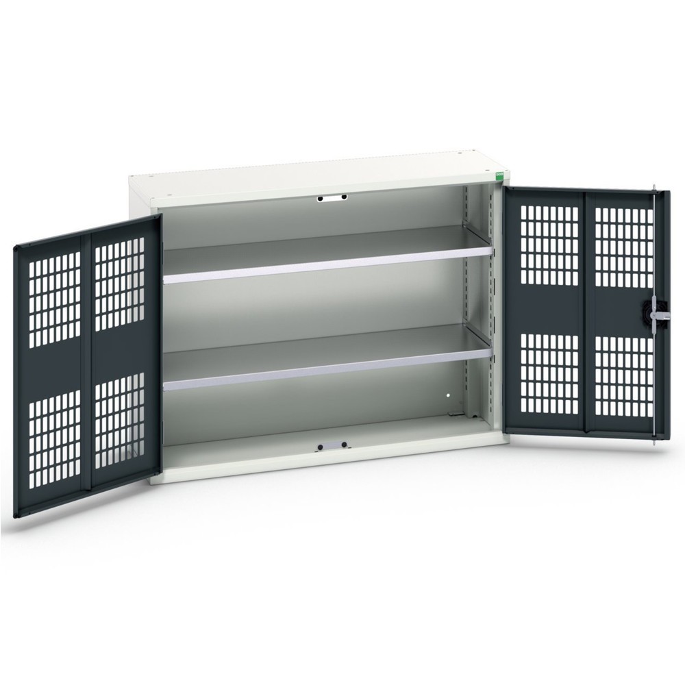 N° de l'image du produit 1 : bott Armoire à portes battantes verso avec ventilation, avec 2 tablettes, lxPxH : 1 050 x 350 x 800 mm