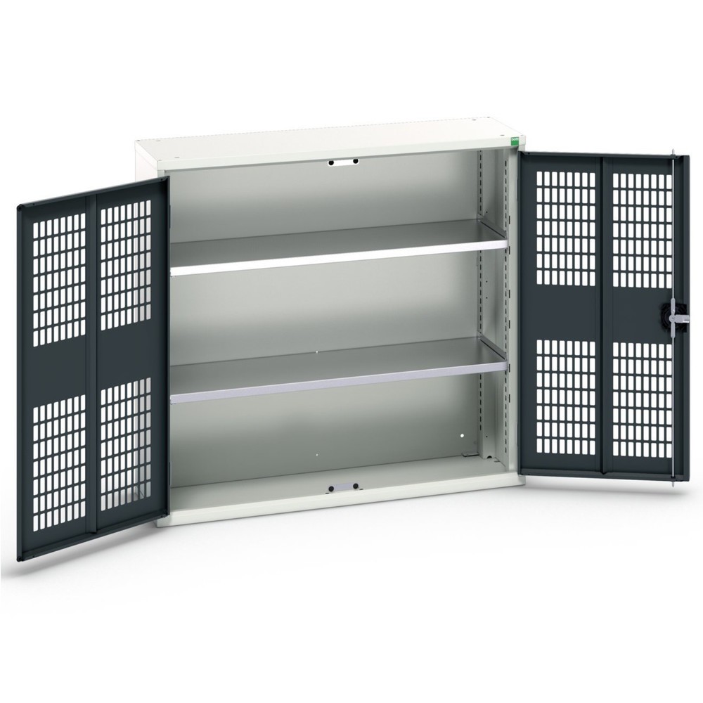 N° de l'image du produit 1 : bott Armoire à portes battantes verso avec ventilation, avec 2 tablettes, lxPxH : 1 050 x 350 x 1 000 mm