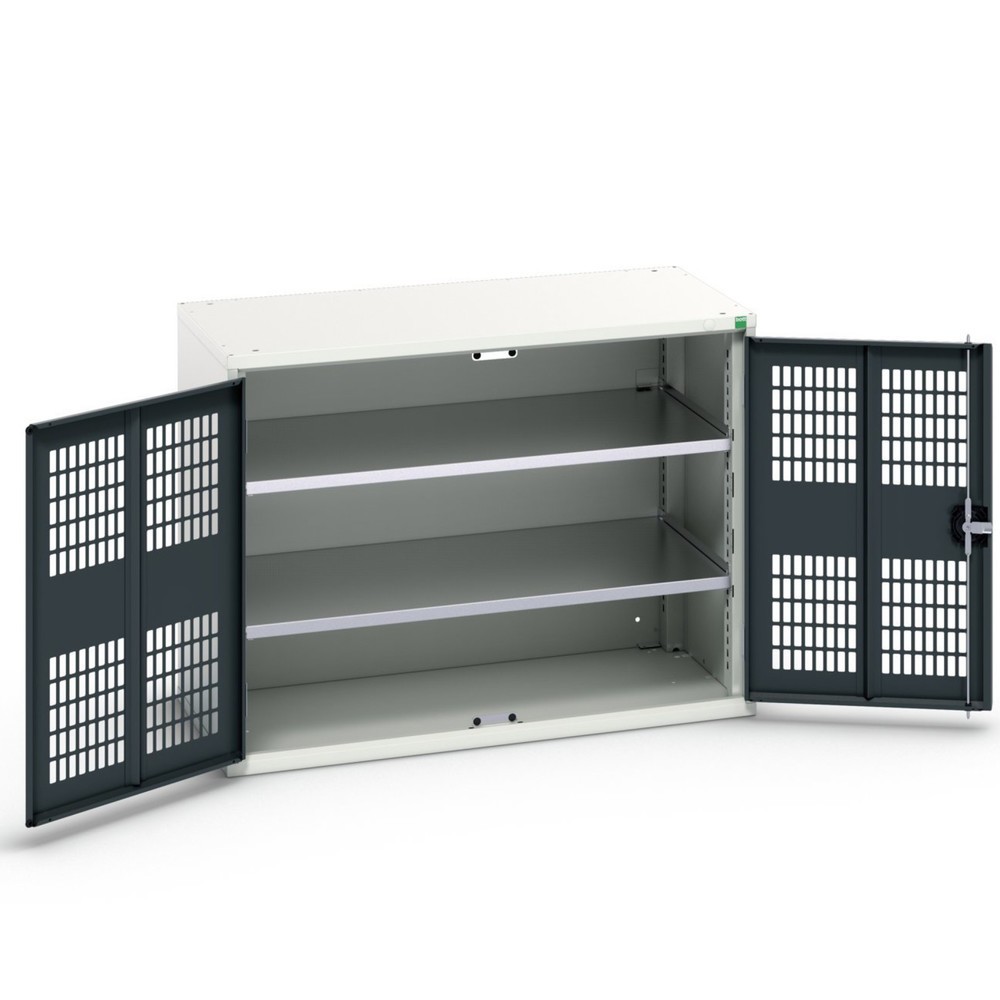 N° de l'image du produit 1 : bott Armoire à portes battantes verso avec ventilation, avec 2 tablettes, lxPxH : 1 050 x 550 x 800 mm