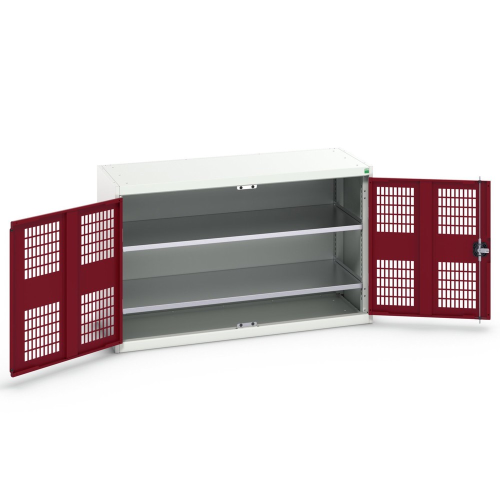 N° de l'image du produit 1 : bott Armoire à portes battantes verso avec ventilation, avec 2 tablettes, lxPxH : 1 300 x 550 x 800 mm