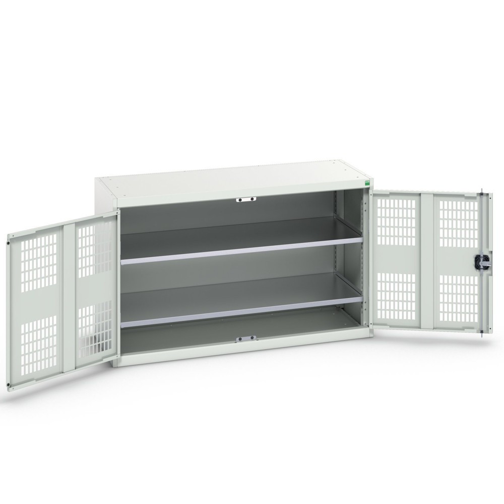 N° de l'image du produit 1 : bott Armoire à portes battantes verso avec ventilation, avec 2 tablettes, lxPxH : 1 300 x 550 x 800 mm