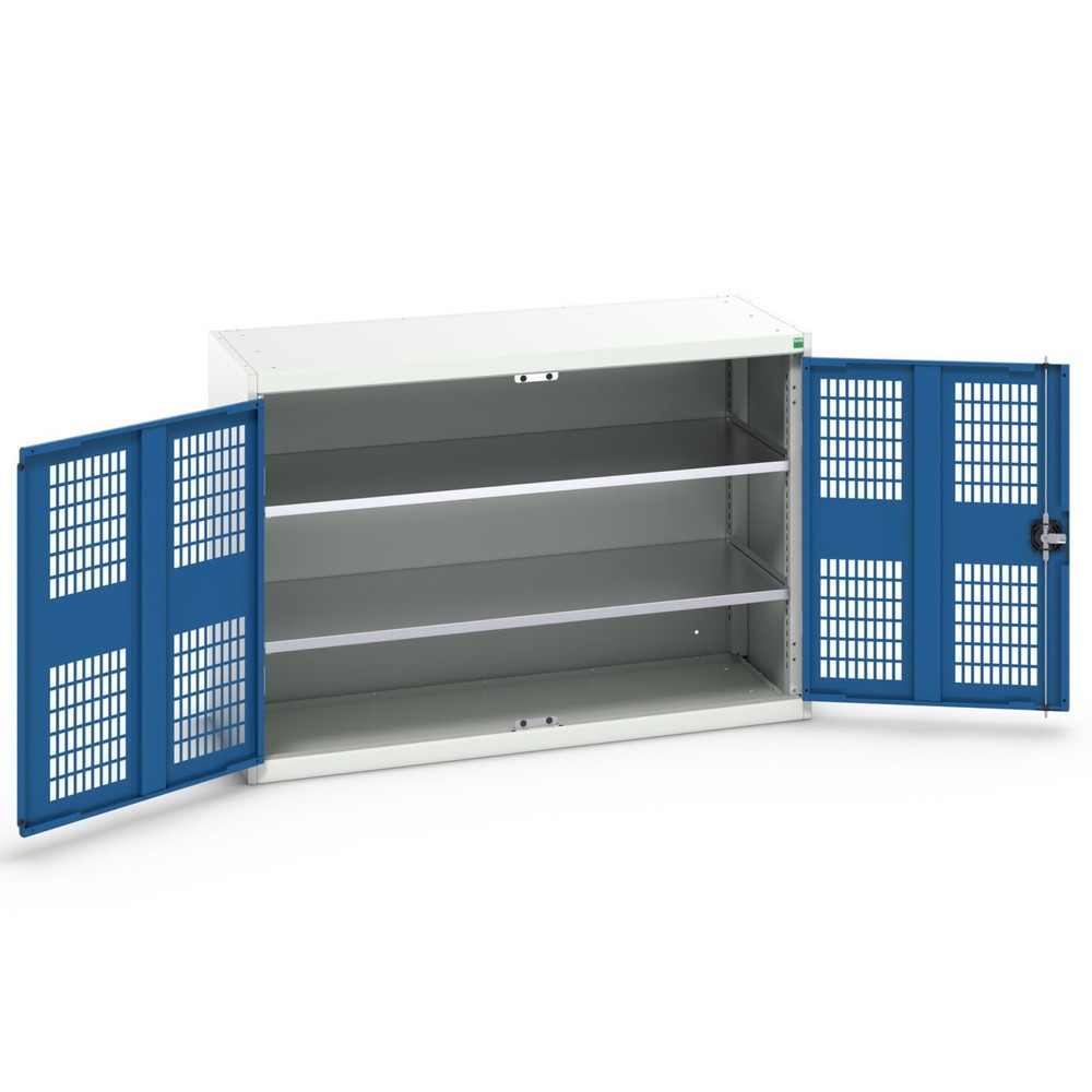 N° de l'image du produit 1 : bott Armoire à portes battantes verso avec ventilation, avec 2 tablettes, lxPxH : 1 300 x 550 x 900 mm