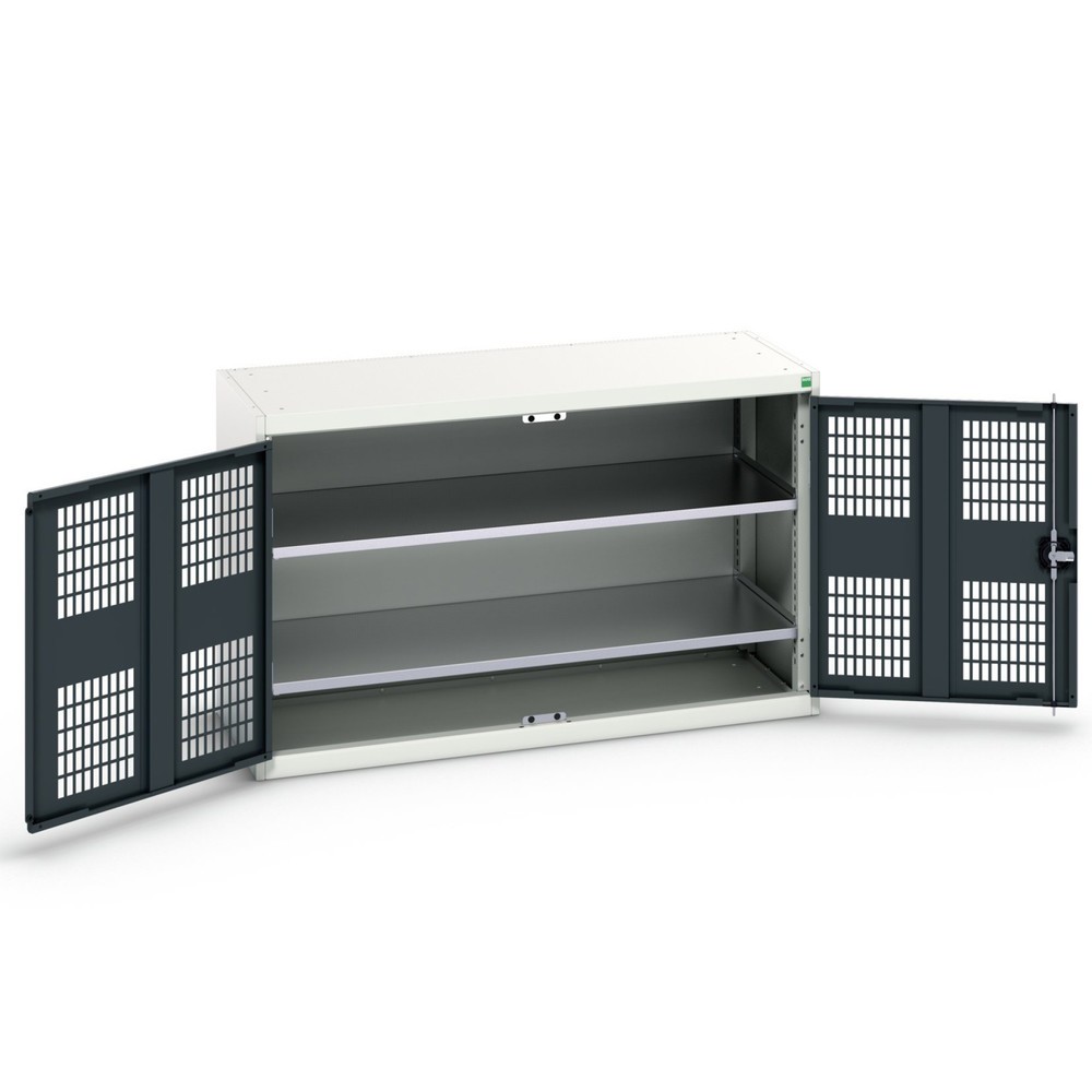 N° de l'image du produit 1 : bott Armoire à portes battantes verso avec ventilation, avec 2 tablettes, lxPxH : 1 300 x 550 x 800 mm